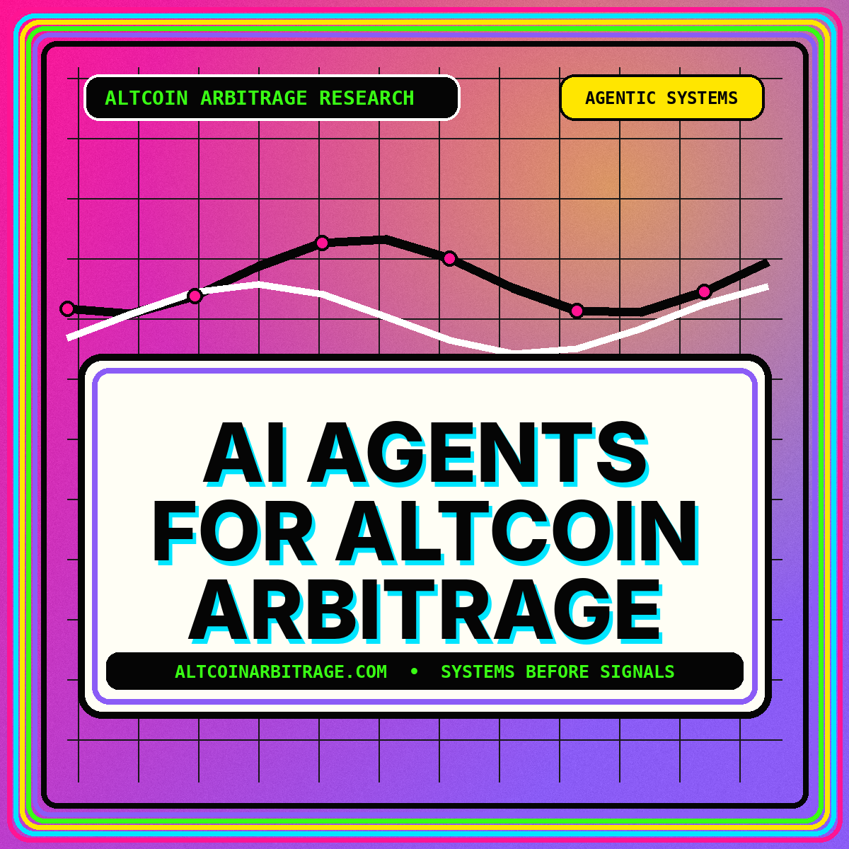 Neon typography artwork for AI Agents for Altcoin Arbitrage
