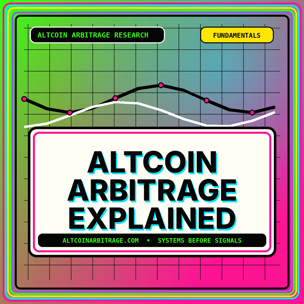 Neon typography artwork for Altcoin Arbitrage Explained
