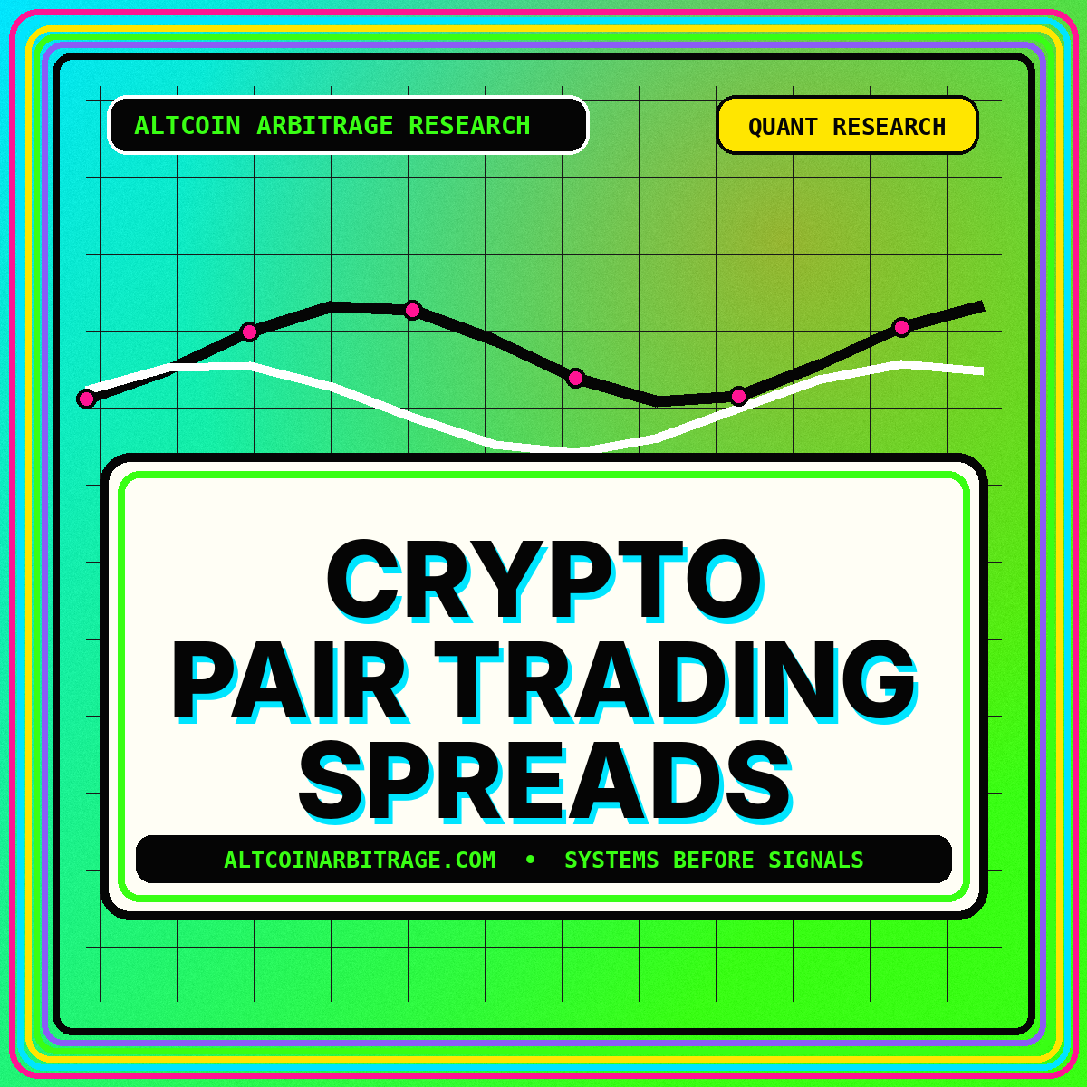 Neon typography artwork for Crypto Pair Trading Spreads