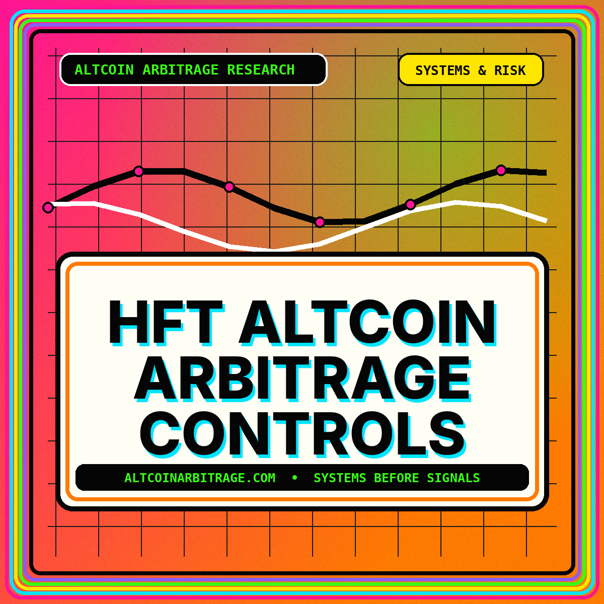 Neon typography artwork for HFT Altcoin Arbitrage Controls